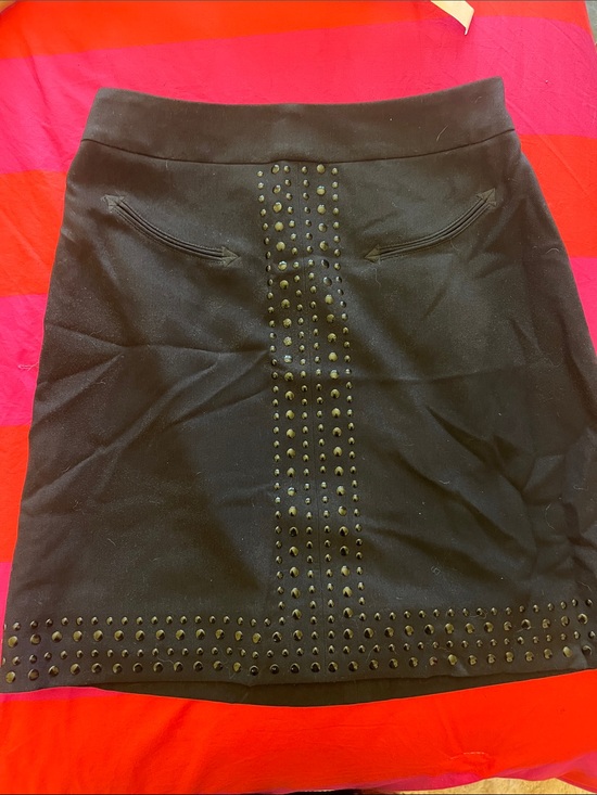 Ariat Dresses & Skirts - Ariat Black Mini Skirt with Studded Center Panel and Western faux Pockets Sz2